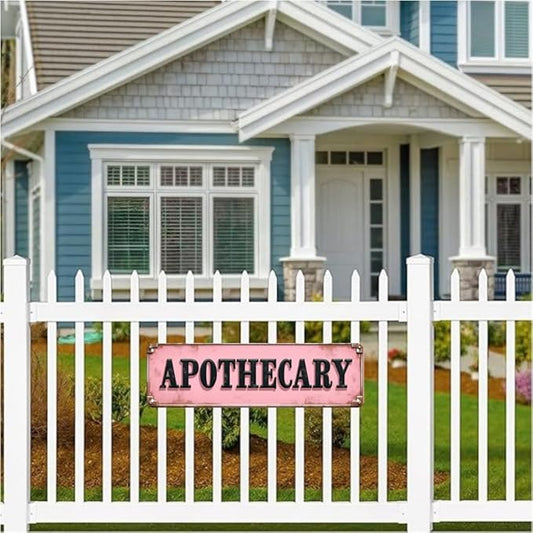 Decorative Tin Sign 16 * 4 Inches –Apothecary For Kitchen, Pantry, Patio | Apothecary Sign, Retro Kitchen Decor, Outdoor Sign
