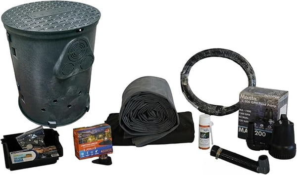 HALF OFF PONDS - Savio Pond Free 1200 Waterfall Kit - 5 ft by 15 ft EPDM Liner, 1,200 GPH Manta Series Water Pump - PXSS4