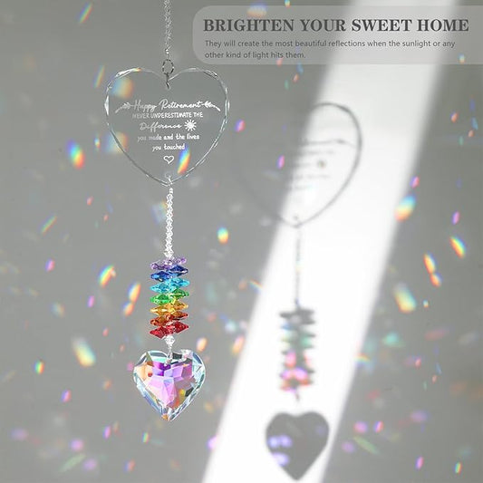 Retirement Gift Crystal Suncatcher, Retirement Gifts for Women, Gifts for Retired Friend Coworker Nurse Boss Teacher