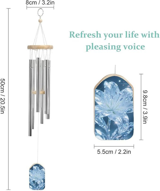 Wind Chimes for Outside Metal Wind Chimes Crystal Lily Garden Backyard and Patio Decoration