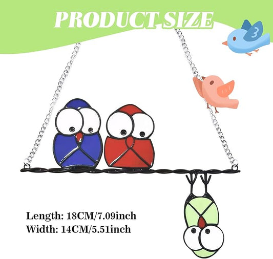 Stained Window Hanging Owl Suncatcher Suncatchers for Windows Decor 3 Owls for Windows Home Garden Decoration Bird Lovers Birthday Gift for Mom