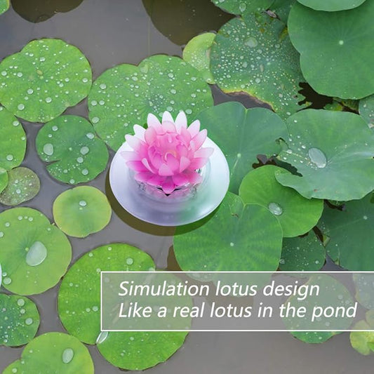 pearlstar Solar Floating Pool Lights Outdoor Pond Decoration Lighting Waterproof Color Changing LED Garden Lotus Lamp for Swimming Pool, Lily Pond, Yard (Lotus-1pack)