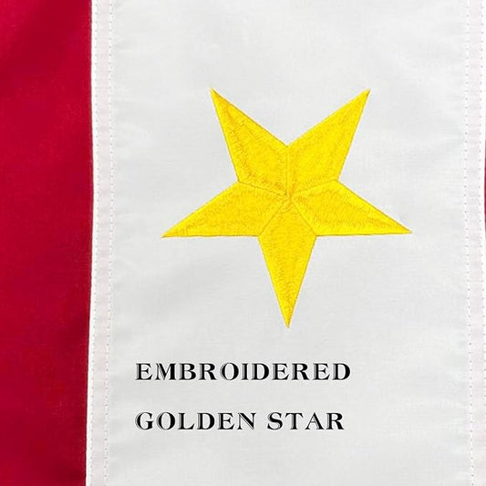 Premium Military Service Garden Flag Embroidered One Golden Star 12.5×18 Inches- Oxford Nylon 210D | USA Family Member On Service Army Navy Marine Corps Decoration Gift Yard House Banner
