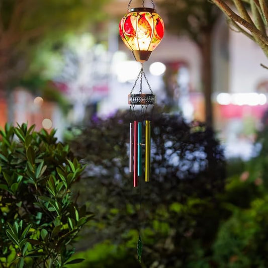 Cardinal Wind Chimes for Outside,Solar Wind Chimes with Solar Lights,Hanging Wind Chime Deep Tone,Windchimes Outdoor,Memorial Wind Chime for Mom,Outdoor Windchime for Loss of Loved One