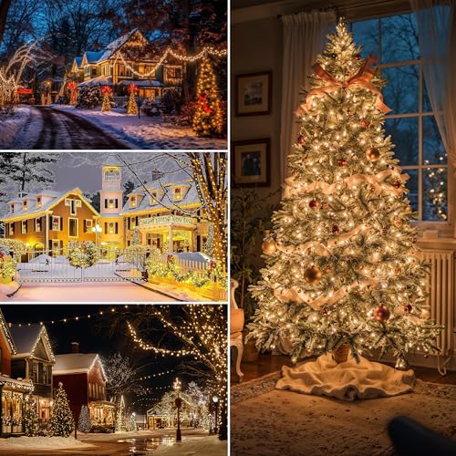100LED Christmas Lights - Warm White, Timer, 8 Modes, Waterproof (2 Pack)