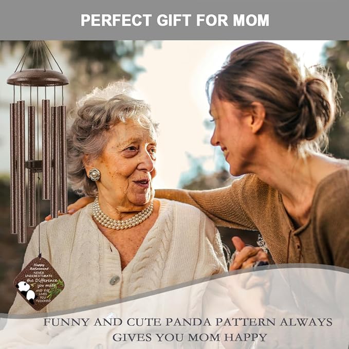 Happy Retirement Gifts for Woman Men, Funny Retirement Wind Chimes & Party Decorations, Going Away Gifts for Coworker Women Colleague Boss Teacher Nurse Military,32"