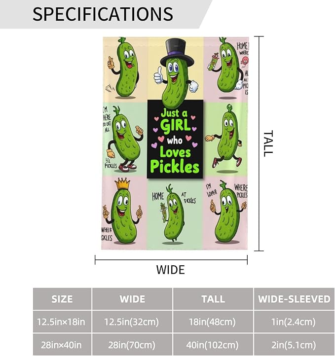 Just A Girl Loves Pickles Garden Flag Double Sided Flags For Room Outside Yard Flag Outdoor Banner Wall Art Hanging 12.5"X18"