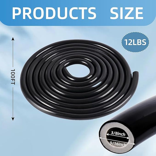 3/8 Inch Self Sinking Aeration Hose,60 Feet Weighted Pond Aerator Hose Kit 8 Stainless Steel Hose Clamps and 4 Menders (60FT)