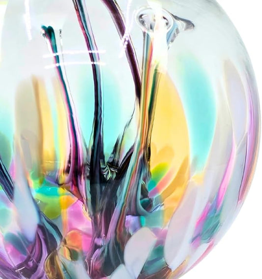 Luke Adams Handmade Glass Gazing Balls for Garden – Hand Blown Glass Gazing Ball for Yard Décor – Decorative Garden Globe (Wildflower)