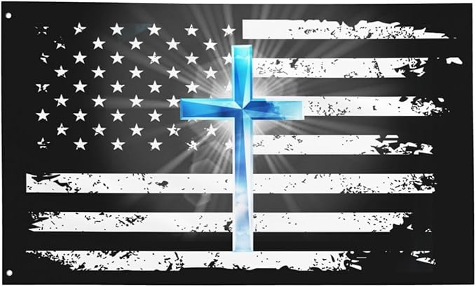 American Jesus Cross Flag 3x5 Ft Outdoor Indoor With Grommet Garden Yard Banner Decorative Sign