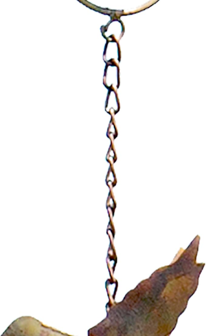 BestNest Ancient Graffiti Hummingbird & Bell Rain Chains, Pack of 2 Steel Decorative Downspout Alternatives, Flamed Copper Finish, Gutter Clip Included, 92” H Each