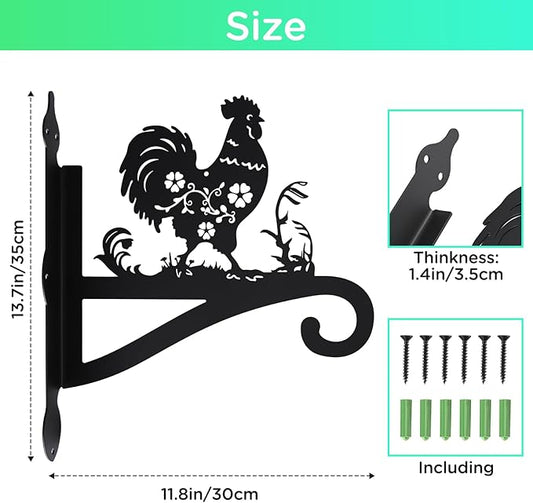 Plant Hanger Outdoor & Indoor, Chicken Decor Hanging Basket Hooks, Wall Hangers for Hanging Plant, Flower Basket, Bird Feeder, Lantern, Wind Chimes, Chicken Coop Accessories-Patio, Garden, Home Decor