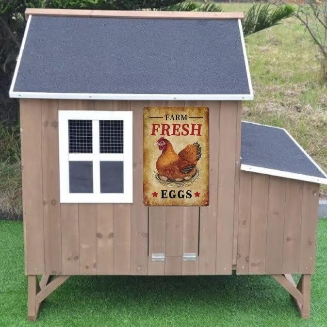 Chicken Tin Signs Farm Fresh Eggs Sign Vintage Country Chicken Hen Rooster Tin Signs Store Market Country Farm Barn Outdoor Wall Decor 8x12 Inch