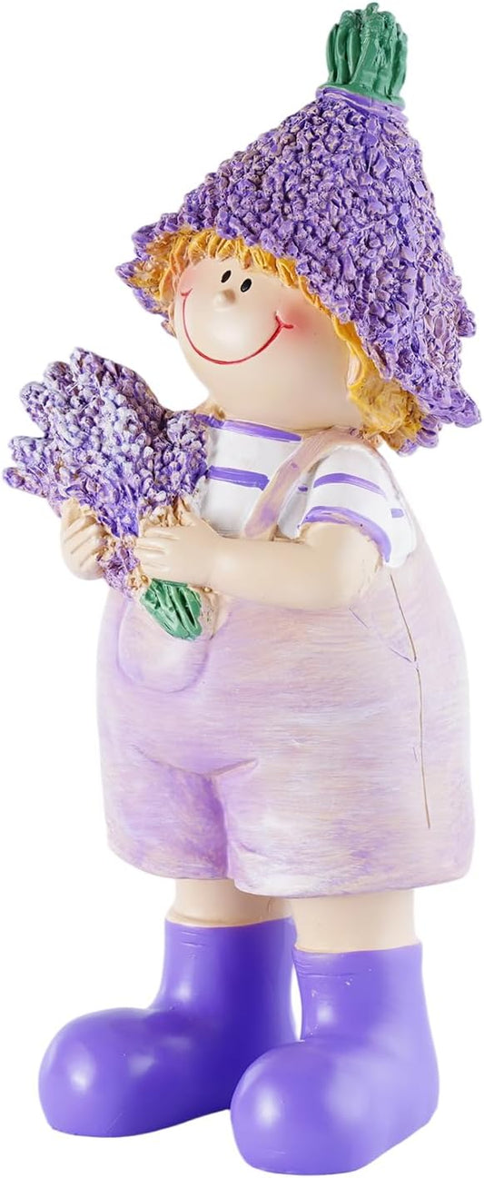 Figurines Spring Decor Garden Decor for Outside Whimsical Boy and Girl Outdoor Decor Resin Lavender Theme Spring Home Decor Indoor for Valentine's Day