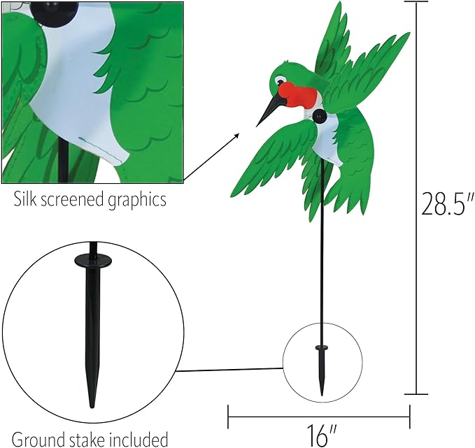 In the Breeze 2562 Baby Hummingbird Whirligig Wind Spinner for Your Yard or Garden