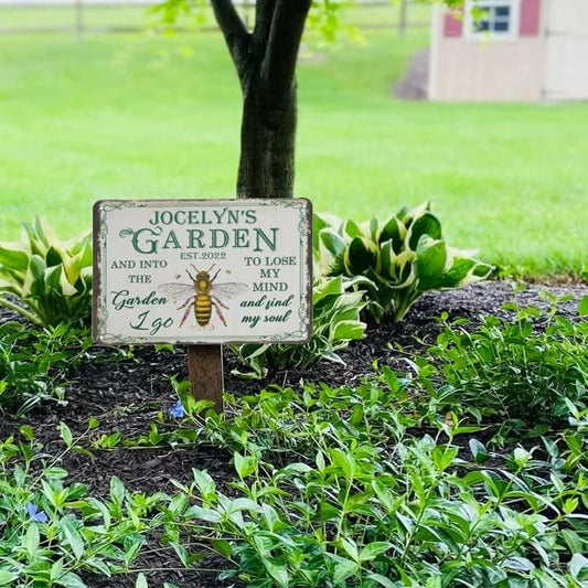Customize Metal Signs with Name Garden Sign Personalized Waterproof Vintage Decorative Metal Print for Wall Decor Home Garden Ideas Gifts Made in USA
