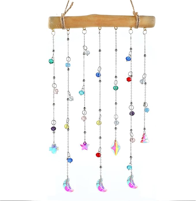 H&D HYALINE & DORA Crystal Sun Catcher Crystal Wind Chimes for Outside Rainbow Maker Suncatchers for Window Hanging Garden Home Decor