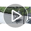 Foldable Side Table with Tempered Glass Top, Brown