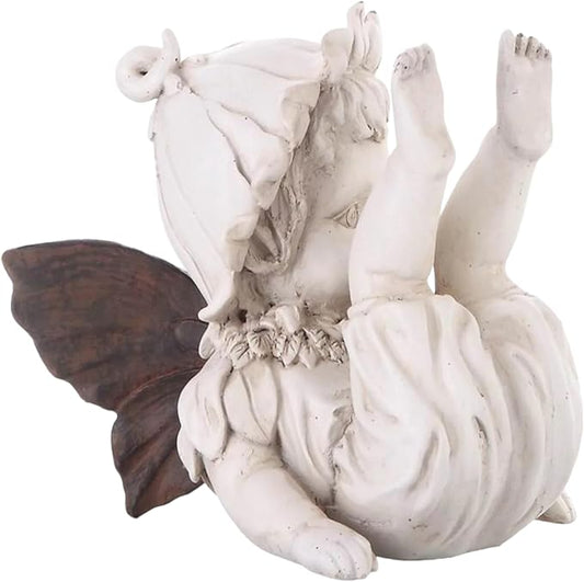 HI-LINE 9.25" Baby Fairy Falling Down Outdoor Garden Statue