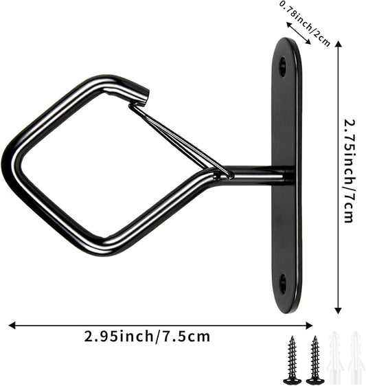 Black Ceiling Plant Hooks with Safety Buckle, Heavy Duty Metal Hangers for Indoor Outdoor, 6 Pack, Hanging Plants Wind Chimes Bird Feeders