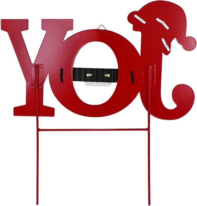 Morning View Christmas Joy Garden Stakes Decorations Metal Joy Yard Sign Outdoor Lawn Ornaments Xmas Yard Stake Holiday Winter Wall Decor for Patio Pathway Outside Red 19 Inches Tall