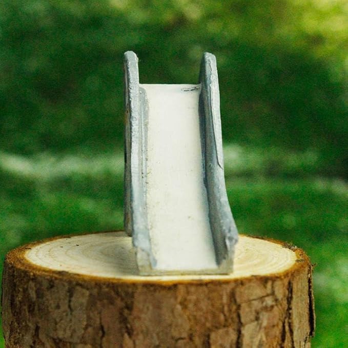 Decorative Garden Stake Small Decorative Items, Curved Metal Path Marker, White with Yellow and Black Honeycomb Pattern, 5 Inch