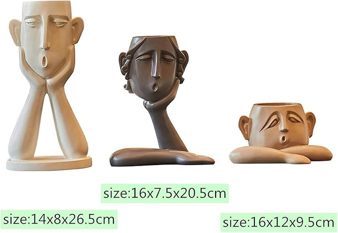 Garden Ornaments Decor Statue Outdoor,Abstract Unique Statue Sculpture Creative Statues and Sculptures Outdoor Decor for Garden,Abstract Figure Decoration Resin Flower Pot Vase Tv Cabinet