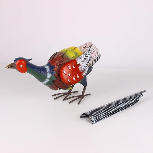 Colorful Metal Pheasant Garden Statue Decor Lawn Ornament Outdoor