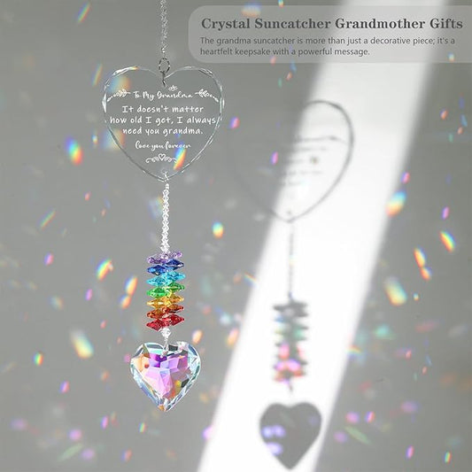 Grandma Gifts, K9 Crystal Suncatcher Grandma Birthday Gifts from Granddaughter Grandson Grandchildren Grandkids for Mothers Day Christmas