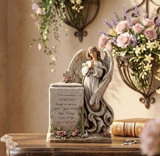 Napco Imports Praying Angel Inspirational 8 x 12 Inch Resin Decorative Bereavement Urn Box