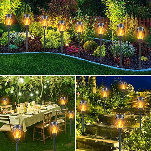 Solar Torch Lights - Flickering Flame, 12 Pack