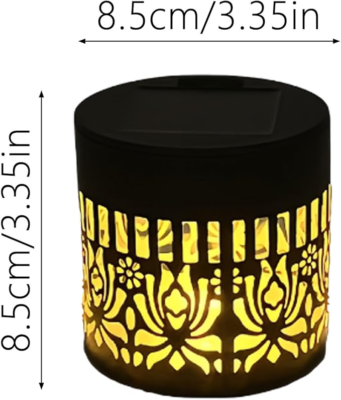 Decorative Solar Mandala Lights - Outdoor Metal Solar Powered Deck Step Wall Lights, Mandala Theme Waterproof Fence Mini Light for Garden Post Patio Backyard Yard Decor (Peony, Green)