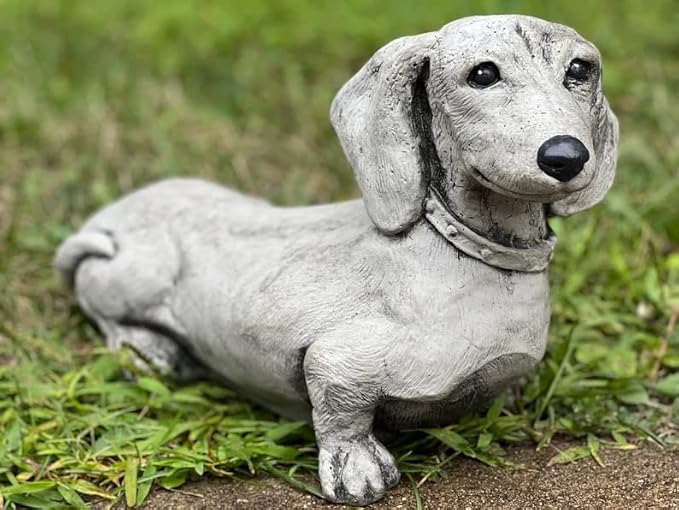 Dachshund Figure Gift Dog Lover Backyard Decor Garden Statue Concrete pet Outdoor Sculpture Pet Decor Dog Statue Memorial Stone