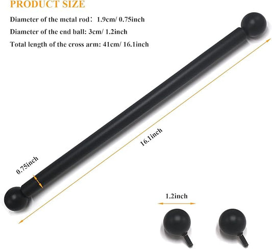 Lamp Post Cross Arm Steel Cross Arm Ladder Rest with Removable Knobs 16 inch Cross Arm Replacement for Outdoor Lamp Posts Pole Light, Black