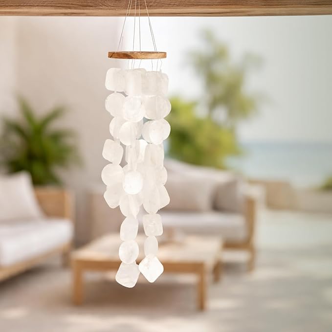 Solange & Frances Beach Decor, Wind Chimes for Outside, Elegant Sea Glass Decor Windchimes, Gifts for A Beach Lover, Natural Gifts, Mother's Day Beach Theme Gift