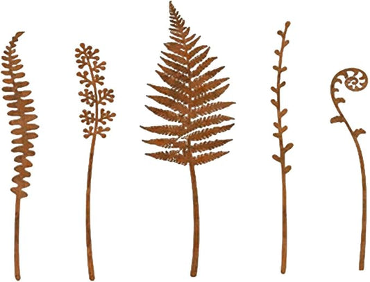 HouseVibe 5 Pieces Decorative Garden Stakes Metal Yard Art Ornaments for Outdoor Pathway Farm Lawn Decor- Style B