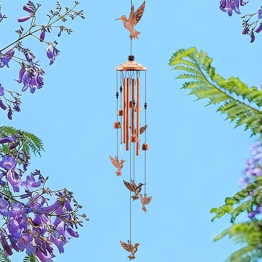 Hummingbird Wind Chimes for Outside - Metal Windchimes Outdoors, Hummingbird Gifts for Women/Men, Memorial/Birthday/Housewarming/Festival Gifts, Chimes for Garden Decor Patio Yard Outdoors