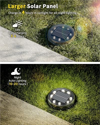 Solar Ground Lights - Color Changing Waterproof 4 Pack