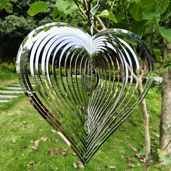 Wind Spinners Outdoor Yard Spinners - Metal Wind Spinner Outdoor Clearance, Spiral Crystal Wind Spinner, Wind Chimes for Outside, Garden Wind Spinners, (10 inch)