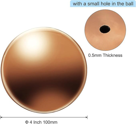 uxcell Gazing Ball 4 Inch 100mm Reflective Sphere Polished Hollow Ball, Stainless Steel Gazing Globe Mirror Ball for Home Garden Outdoor Decoration, Rose Gold