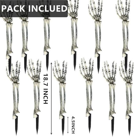 AISENO 12PC Realistic Skeleton Arm Stakes Halloween Decorations for Lawn Stakes Garden Groundbreaker Halloween Skeleton Decoration