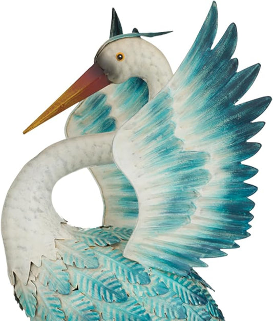Regal Art & Gift Blue Crane Metal Statue 34" H – Indoor Outdoor Decorative Sculpture for Home & Garden Décor, Weather-Resistant Yard Art Figure for Patio, Lawn