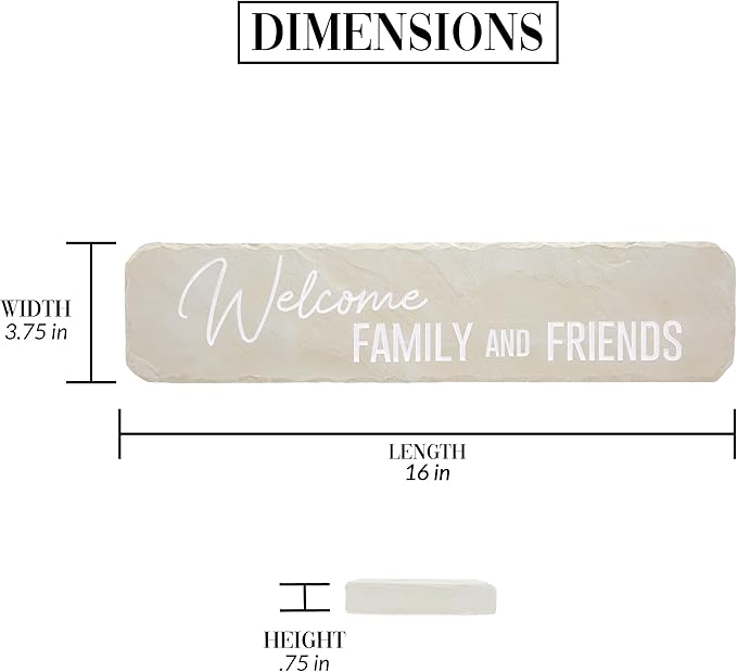 Pavilion – Welcome Family & Friends – 16” Indoor Outdoor Weatherproof Decorative Garden Stepping Stone Housewarming Gift
