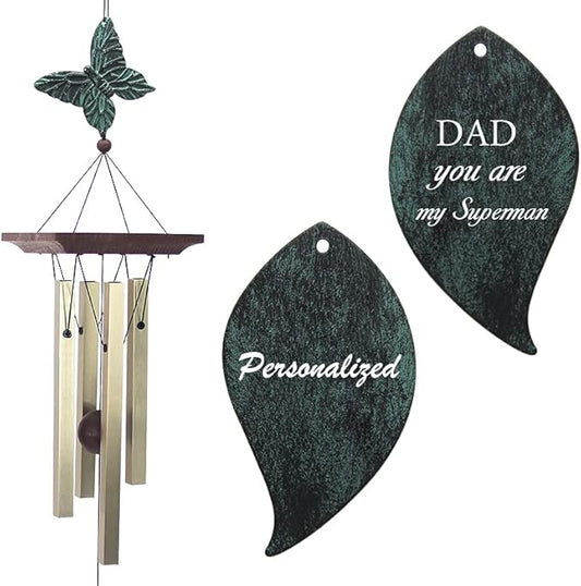 ASTARIN Personalized Wind Chimes for Father, Grandfather, Small Wind Chimes Outdoor, Hummingbird Wind Chime, Father's Day, Birthday Gift from Daughter, Son