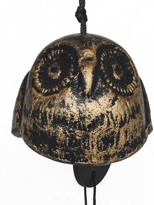 Owl Japanese Traditional Lucky Small Wind Chimes for Outside, Retro owl Iwachu Cast Iron Bless Temple Wind Bell Memorial and Sympathy Wind Chimes Indoor Garden Bell, Patio, Balcony