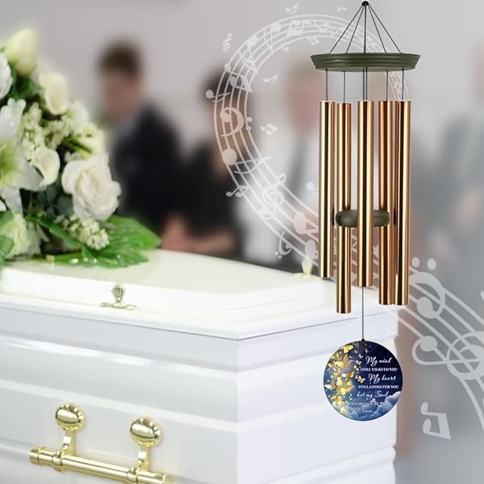 Personalized Wind Chimes, 36inch Memorial Wind Chimes, Butterfly Custom Name Sympathy Gifts, in Loving Memory of Dad/Mom, Wind Chime for Loss of Loved Ones (Produced in USA)