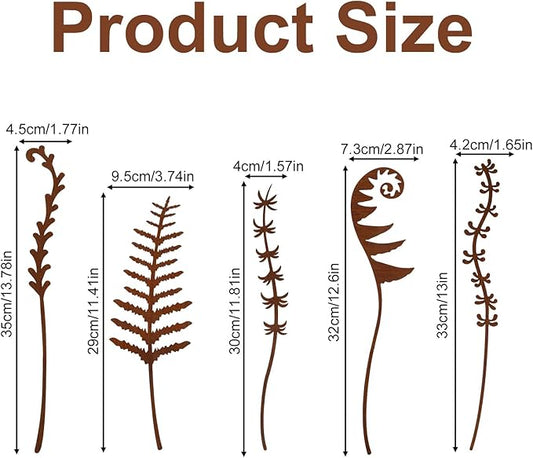 Penitue 5pcs Metal Flowers for Outside, Rustic Decorative Garden Stakes Weather-Resistant Metal Flowers Garden Decor for Yard Art Flower Bed Plant Stakes Lawn Pathway Decorations(Style 2)