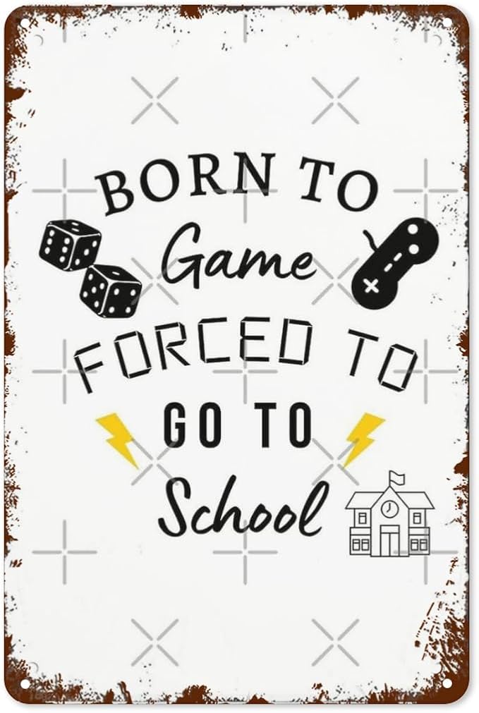 Retro Metal Tin Sign For A Game You Don't Need A Teacher Funny Wall Decor for Home,Garden,Patio,Yard,Office,Vintage 8x12 Inches Room Decorations