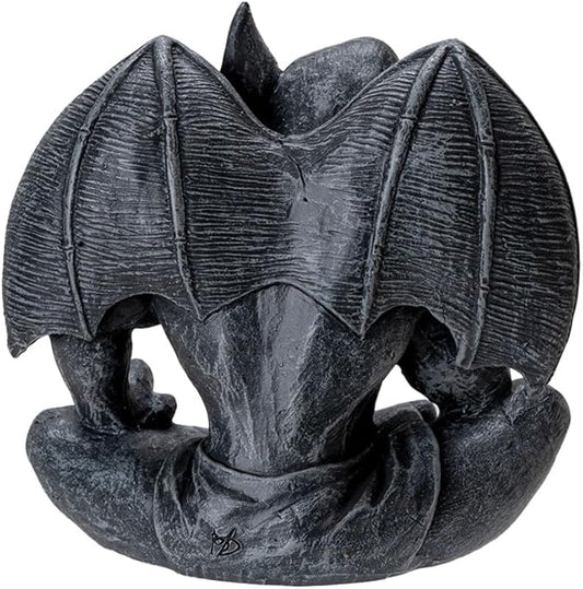 Pacific Giftware Gothic Thinking Gargoyle Statue Black Stone-Look Finish Decorative Outdoor Sculpture Medieval Cathedral Style Polyresin Home Decor 5.04" H
