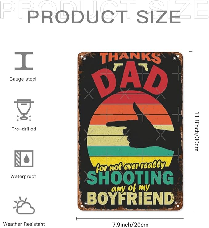 Patio Wall Decor Thanks Dad For Not Ever Really Shoog Any Of My Fatherss 2023s Vintage Signs Coffee Bar Retro Tin Metal Sign For Home,Office,Yard,Cafe Inspirational Life Quotes Wall Decor 8X12inch